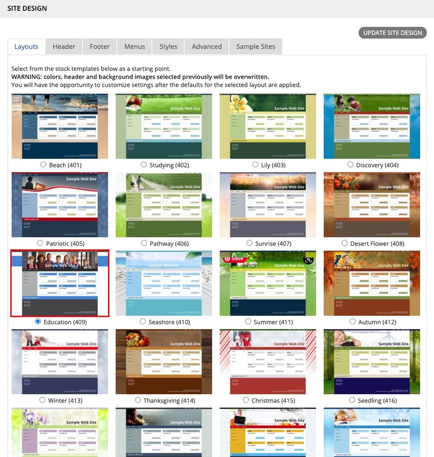Site Layouts